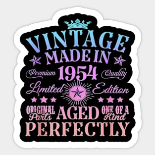 Vintage 70th Birthday Decorations Vintage 1954 70 Birthday Sticker